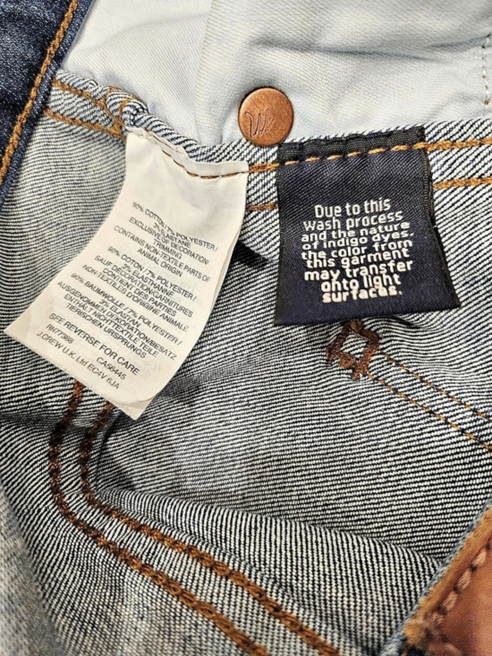 Madewell 10" High-Rise Skinny Distressed Skinny Jeans in Blue Waist 26 - Picture 8 of 9